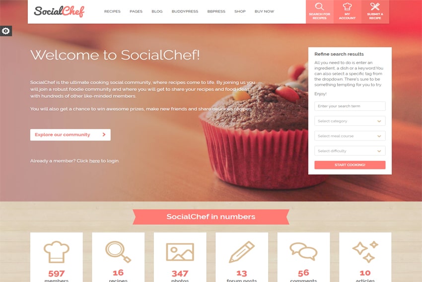 SocialChef - Social Recipe WordPress Theme Free Download